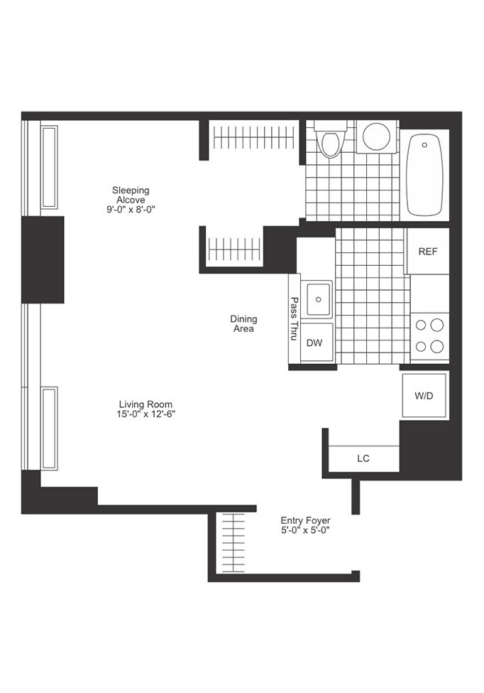 Floor plan Alcove studio